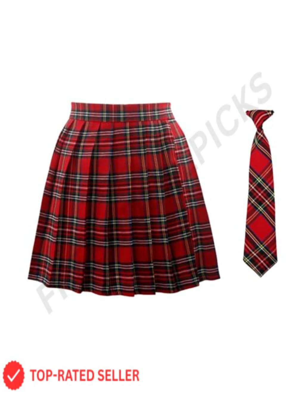 Plaid Pleated Cosplay High Waist Mini Skirt with NeckTies